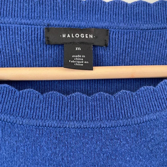 Halogen Blue Scalloped Sweater - Picture 2 of 3